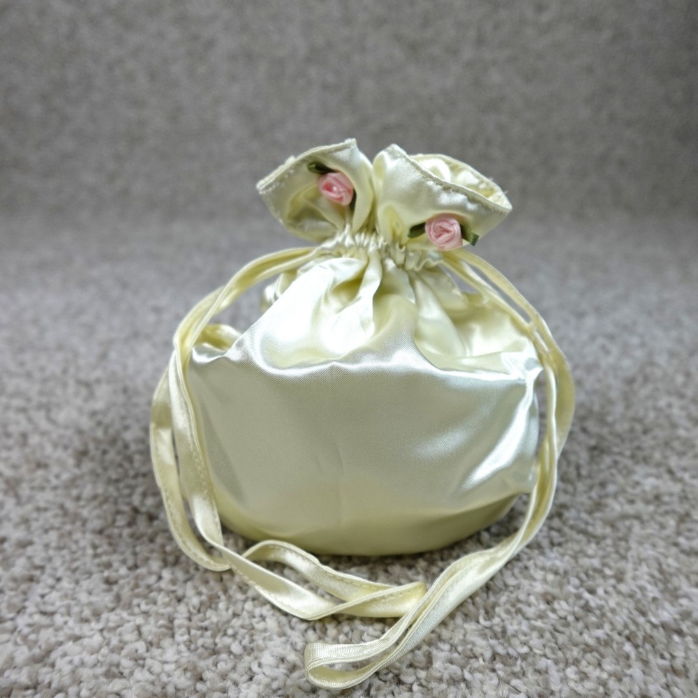 Longaberger 2011 Mother's Day Basket Jewelry Pouch Drawstring Liner Yellow Satin